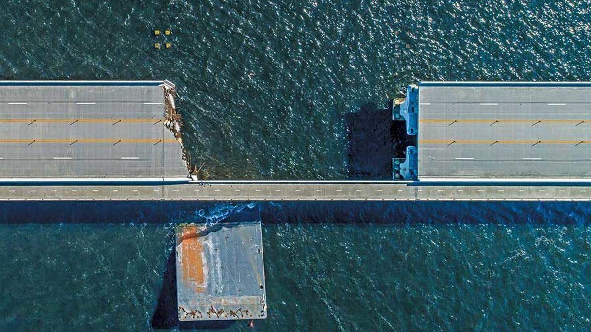 In 2020, Hurricane Sally took out a portion of a  three-mile-long bridge across Pensacola Bay.