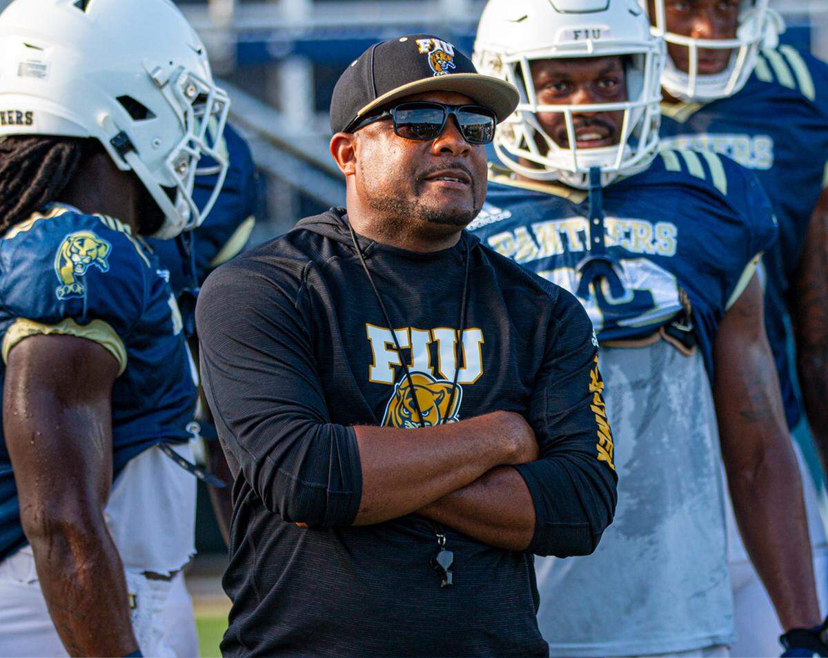 FIU running backs coach Tim Harris Jr.