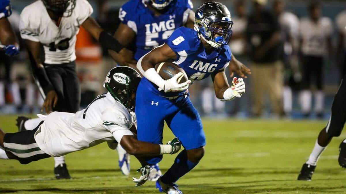 IMG Academy’s Trey Sanders is the No. 1-rated running back recruit for the 2019 class. On Wednesday, Sanders made his college choice official during the first of three early signing days this week.