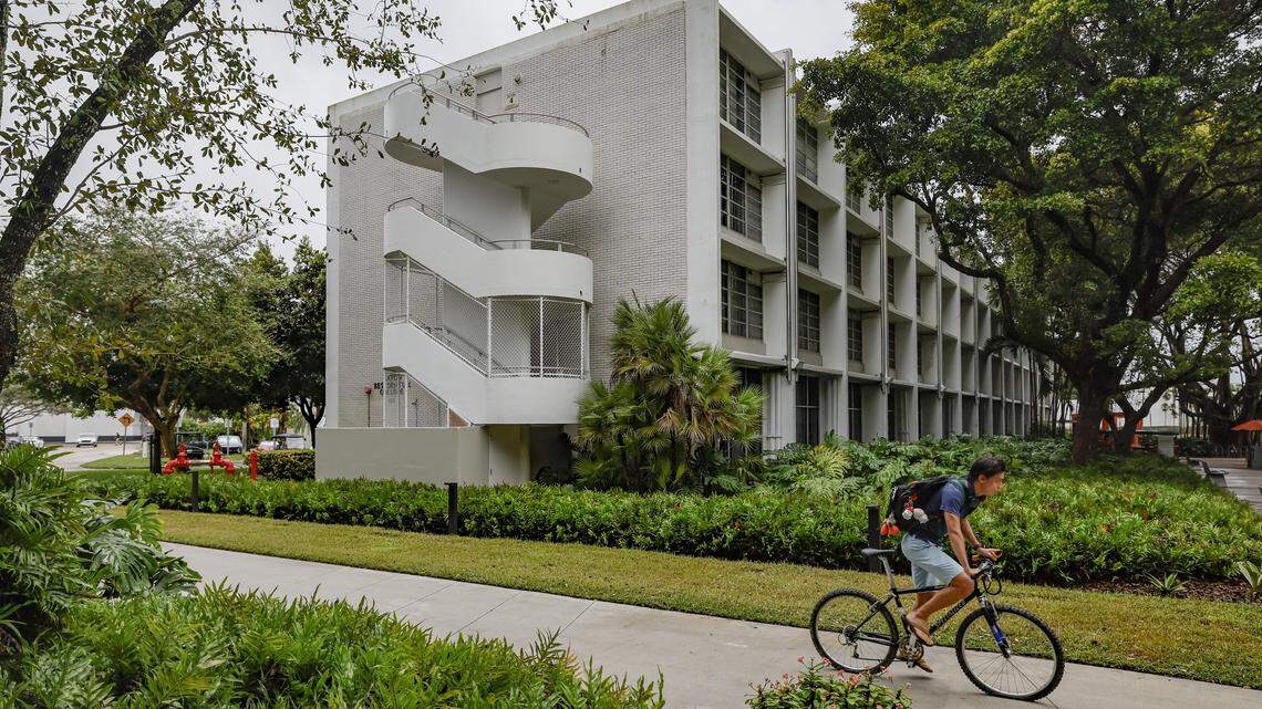 Eaton Residential College on the University of Miami campus on Wednesday, January 14, 2026 in Coral Gables, Florida. The city recently paved the way for UM to demolish the dorm, the oldest standing on campus, after preservationists, failed to get the city preservation board to declare it historic.