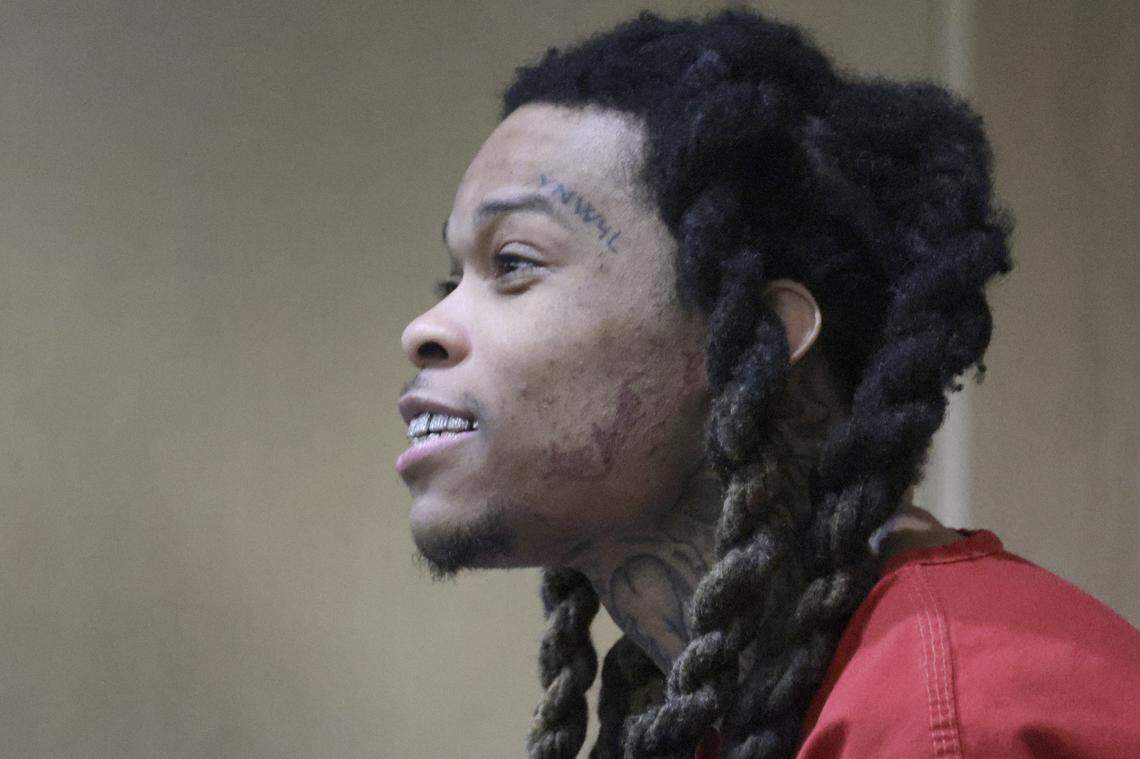 Cortlen Henry, known as the rap star YNW Bortlen and co-defendant of YNW Melly, enters a Broward County courtroom on Tuesday, Sept. 9, 2025. He is set to plead no contest to accessory to murder in the shooting deaths of rappers Anthony “YNW Sakchaser” Williams and Christopher “YNW Juvy” Thomas Jr. Prosecutors say Henry was the driver when Melly opened fire, then helped stage the scene to look like a drive-by. (Mike Stocker/South Florida Sun Sentinel)