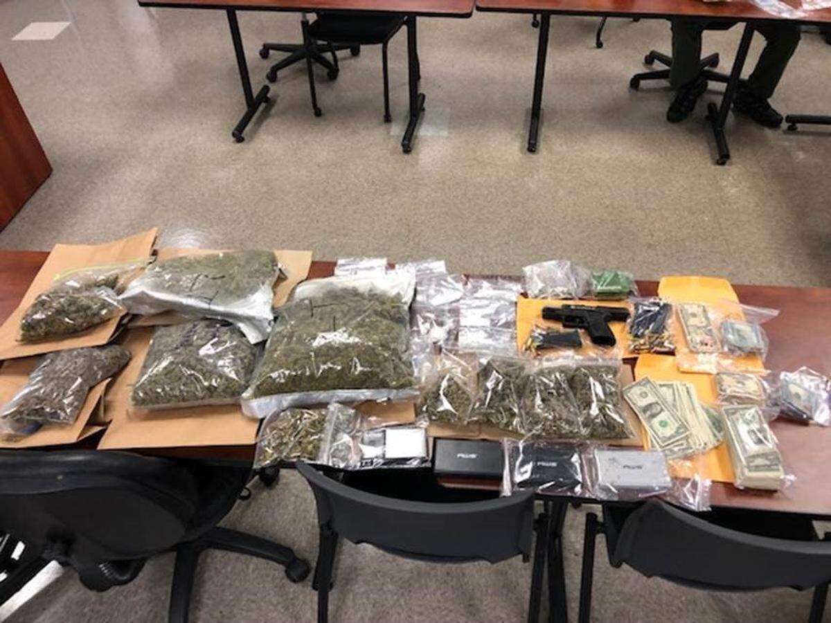 A raid on apartments near Dillard High in Fort Lauderdale yielded several pounds of drugs, a handgun and nearly $10,000 in cash, according to the Broward Sheriff’s Office. Four people were arrested on various charges including cocaine trafficking and drug possession.