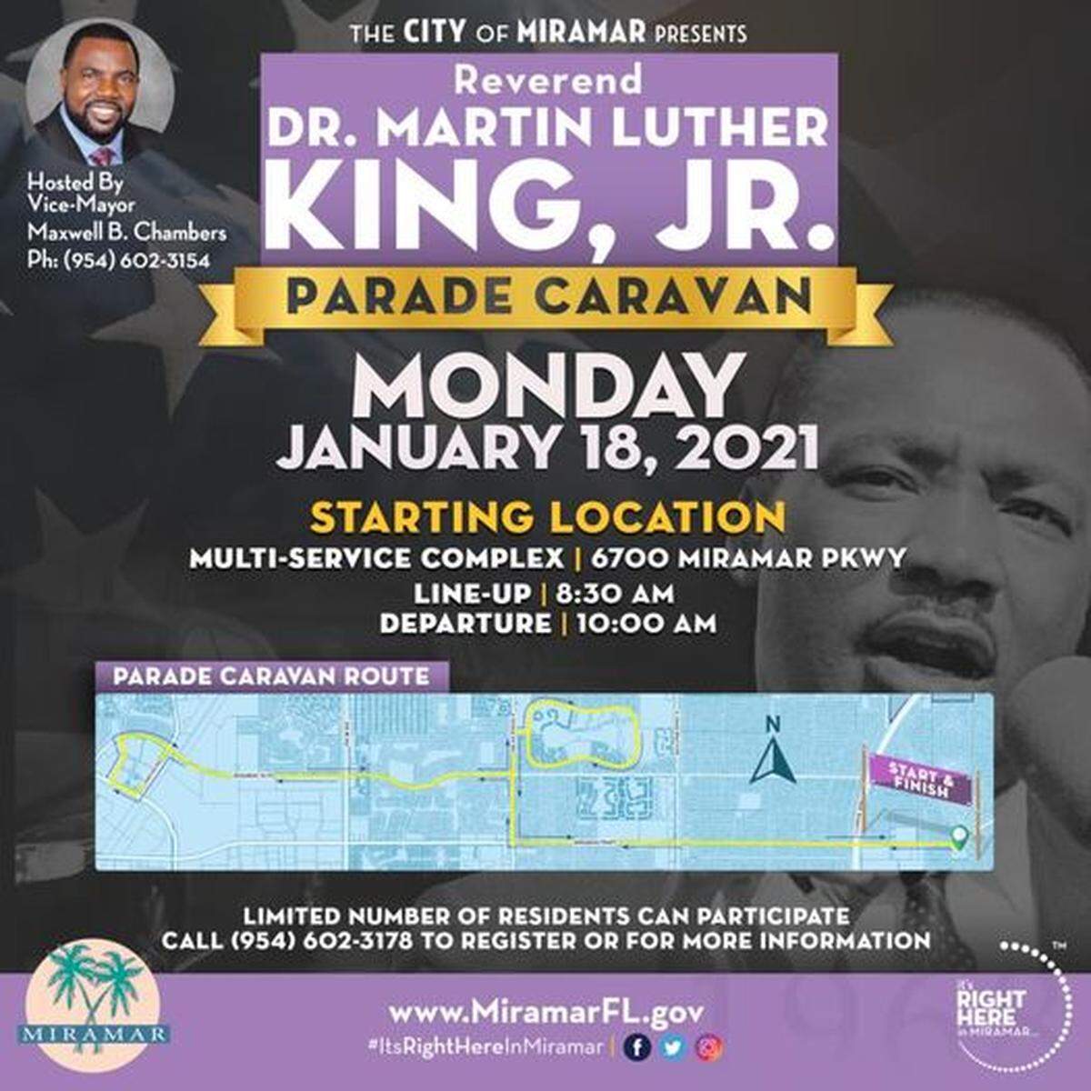 The City of Miramar will hold a parade caravan Jan. 18, 2021.