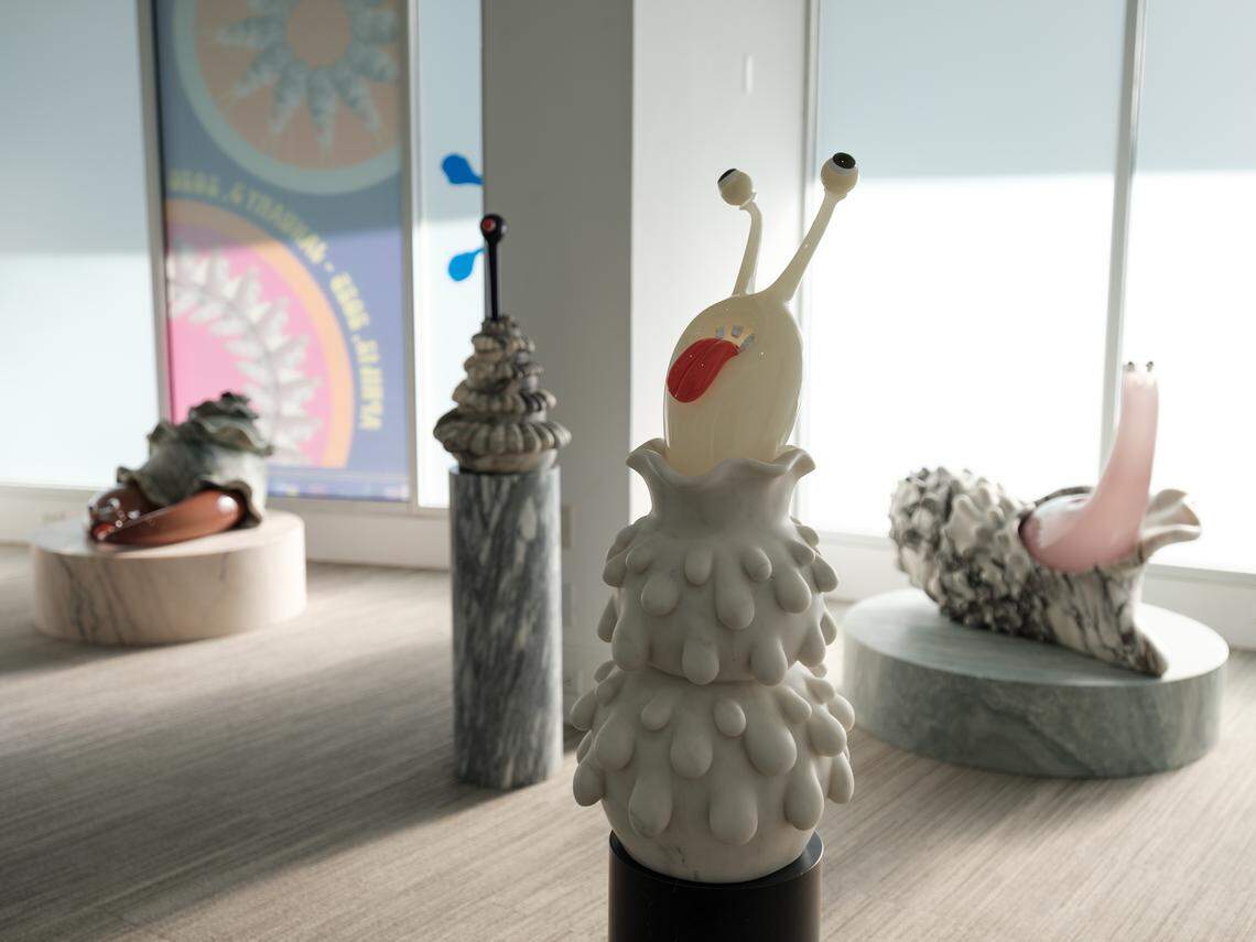 Snails have it at the ‘S Car, Go!’ exhibition of work by the Haas Brothers at the Lowe.