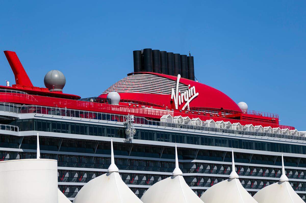 An outside view of Virgin Voyages’ Scarlet Lady cruise ship docked at PortMiami on Sept. 28, 2021.