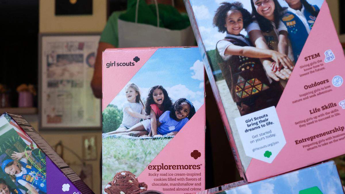 The Girl Scouts introduce Exploremores for its 2026 season, its first new cookie since 2023. A box of cookies of the new Exploremores, the rocky roads ice cream-inspired cookie, is presented for a taste test on Tuesday, Aug. 9, 2025, in Miami, Florida.