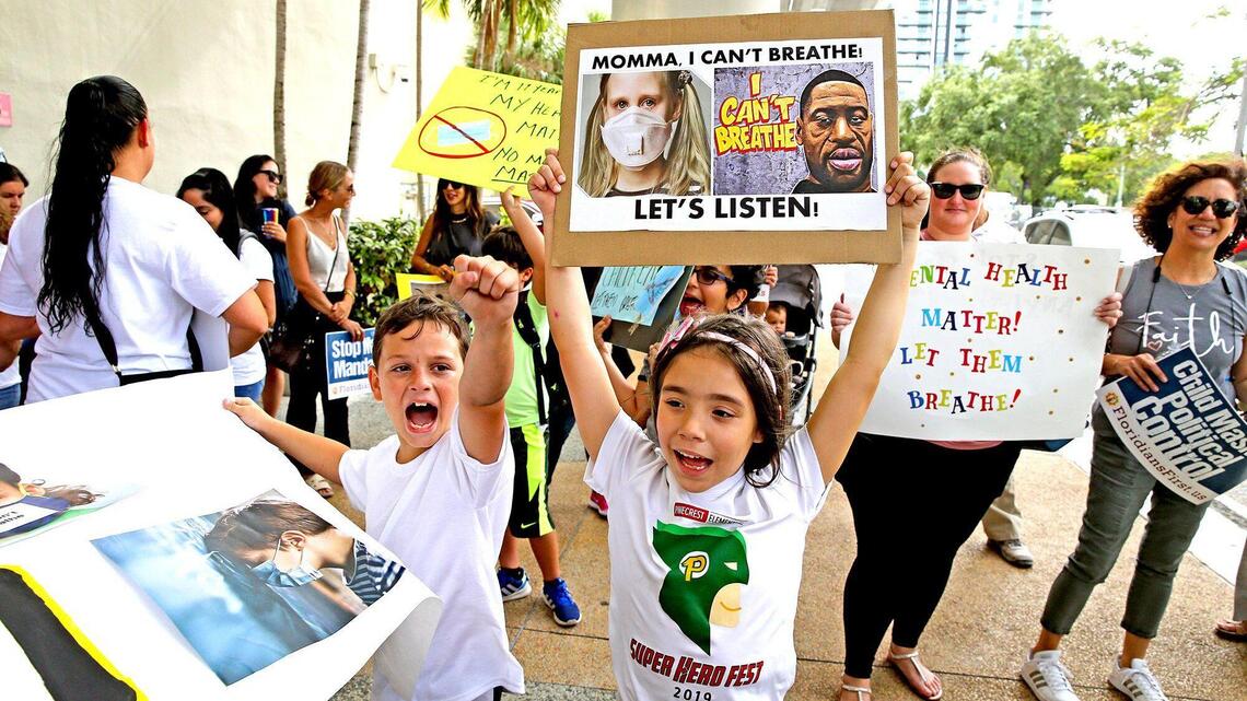 Miami-Dade Schools walks back optional masks for outdoors. Anti-mask protesters speak out