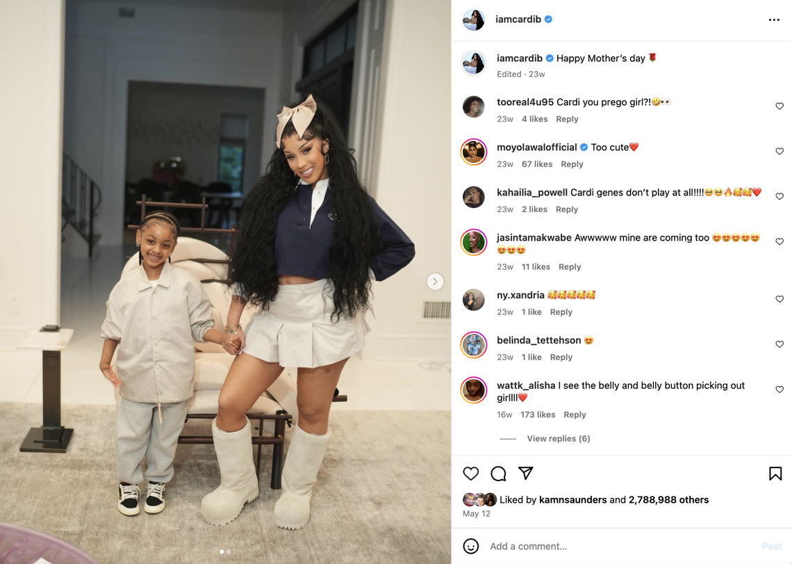 Cardi B with her oldest daughter.