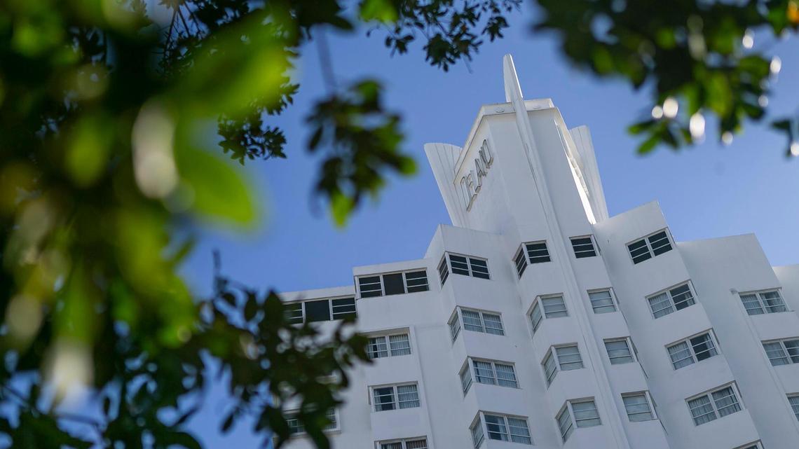 A view of the iconic Delano Hotel, which sits vacant, on Collins Avenue in South Beach. Bills advancing in the Florida legislature would override local protections in coastal cities for historic buildings like the Delano and allow their demolition and redevelopment.