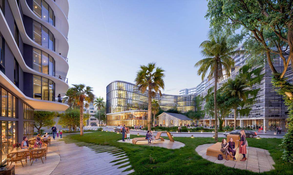 Developers 13th Floor Investments, chosen by the city of South Miami to redevelop its municipal complex on Sunset Drive, has proposed a new city hall and police building and apartment towers and retail shops surrounding a public space with a historic, peaked-roof coral-rock building as its centerpiece.