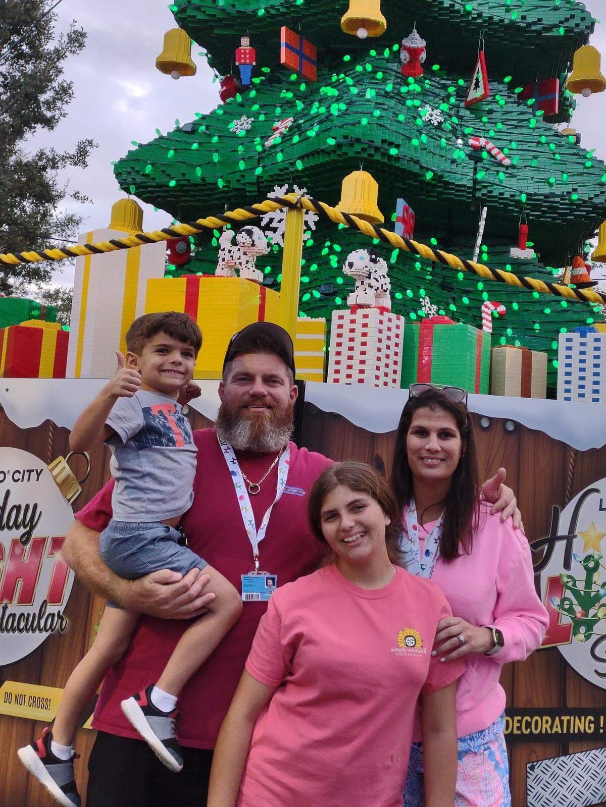 Ashley Schutt and her family at Legoland. Left to right, Sawyer, Jeremiah, Shelby, Ashley. Ashley was born with a heart defect and was initially told she could not have children. But with the help of doctors and medications, she could.