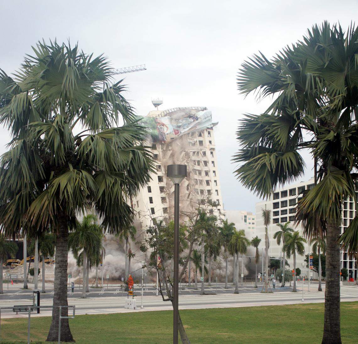 The implosion of the Everglades in downtown Miami.