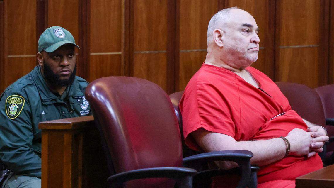 Rafael Andres appears in court for his sentencing hearing on Monday, April 6, 2026 in Courtroom 4-5 with Miami-Dade Circuit Court Judge Zachary James presiding at the Richard E. Gerstein Justice Building in Miami, Florida. A jury voted to send Andres to Florida's Death Row for the 2005 murder of La Carreta waitress Yvette Fariñas, although the judge will have the final say.