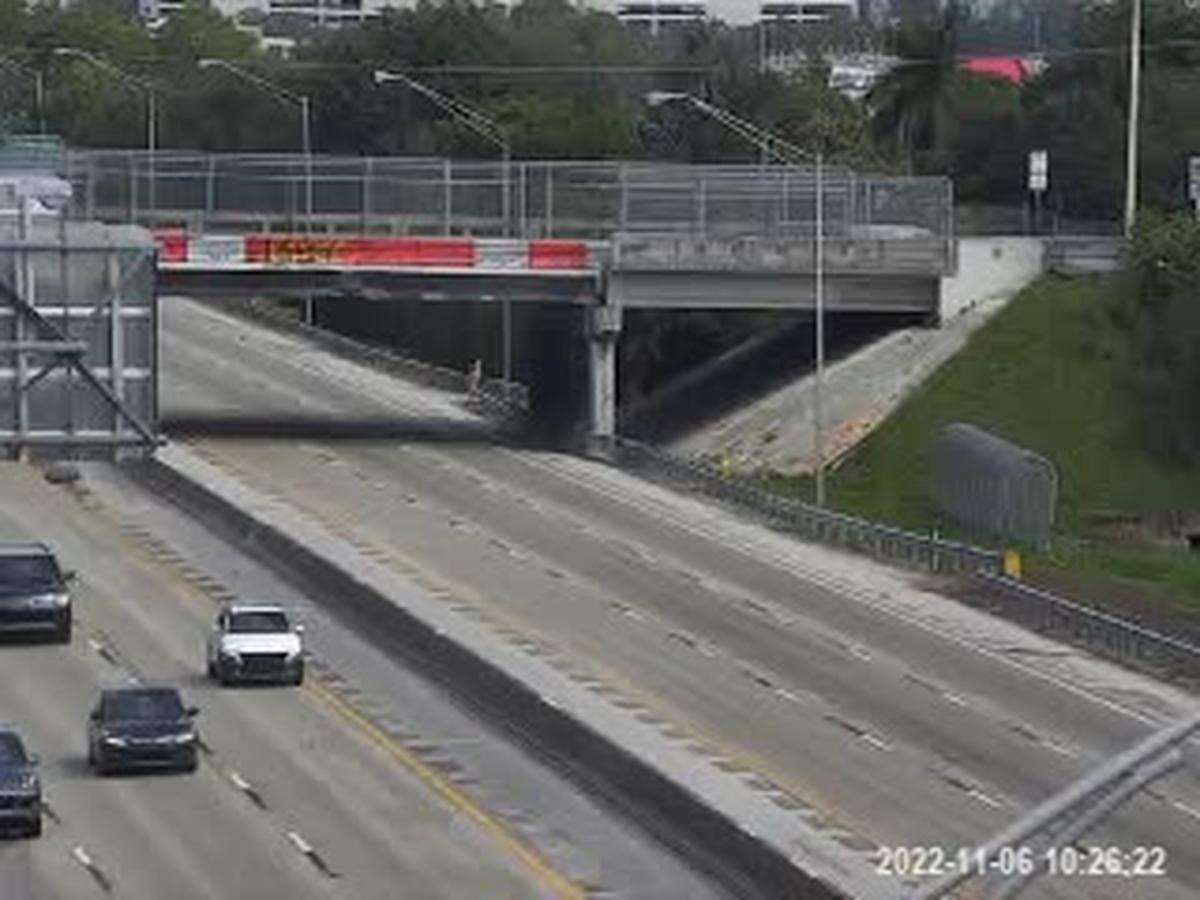 The Northbound side of Florida’s Turnpike at Sheridan Street at 10:29a.m.