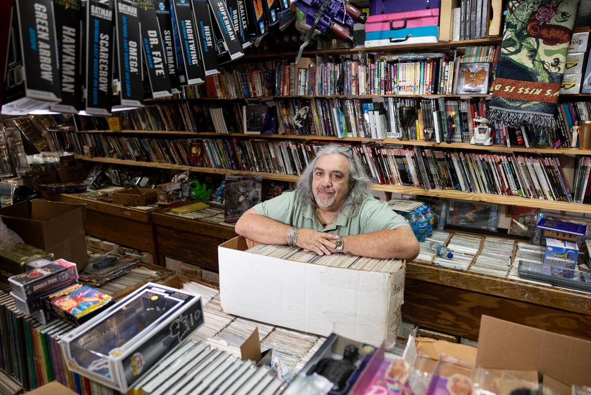 A&M Comics and Books store owner Jorge Perez, 59, is photographed on Friday, Jan. 24, 2025, in Miami.