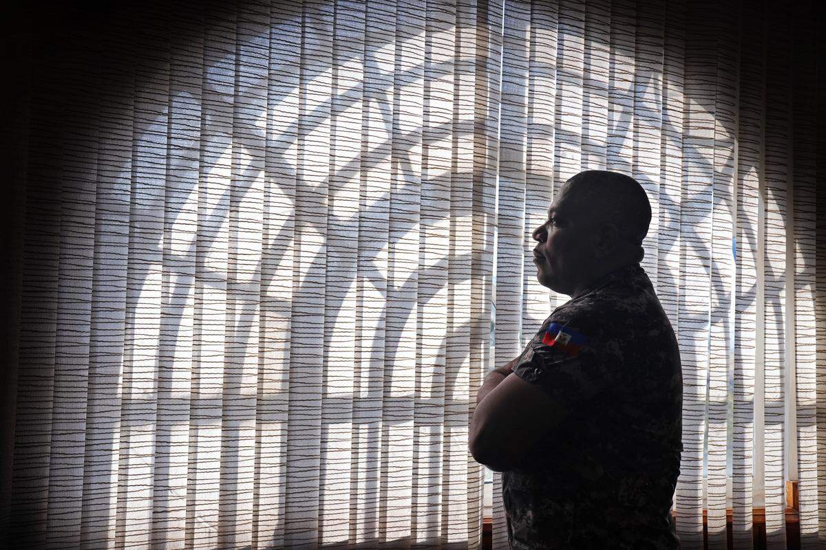 Director of the Haiti National Police, Michel-Ange Gedeon, is photographed inside his office in Petion-Ville, Haiti on Monday, February 18, 2019.