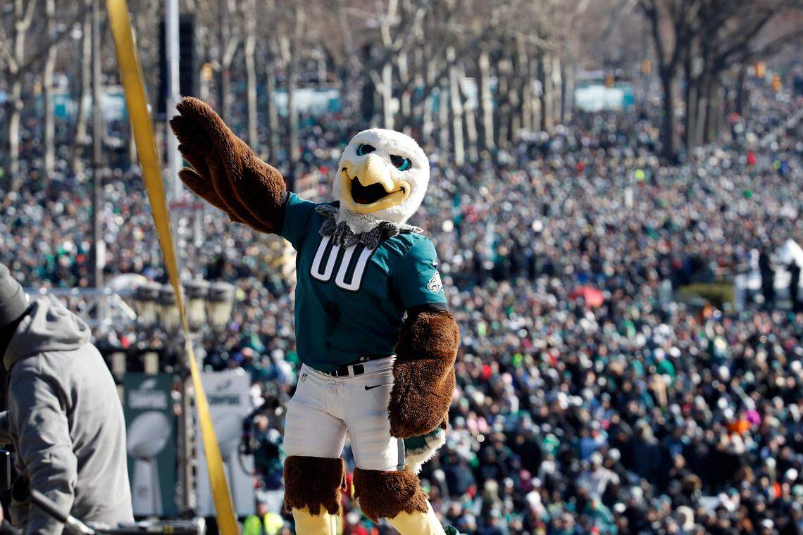 Philadelphia Eagles mascot “Swoop.”