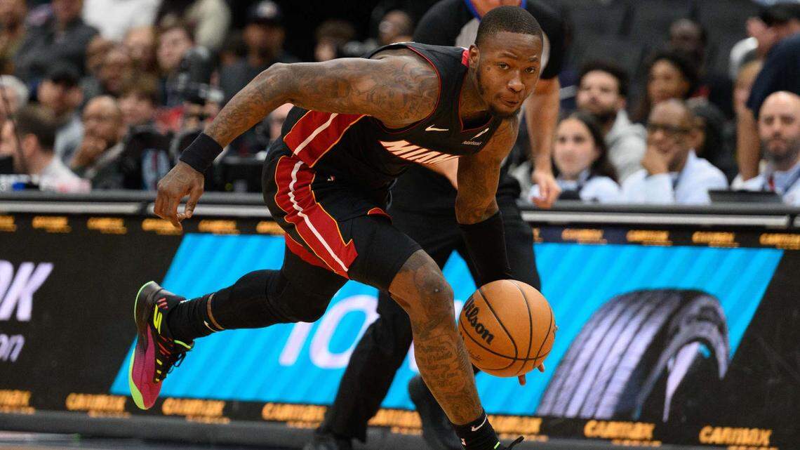 Miami Heat guard Terry Rozier (2) handles the ball during the second quarter against the Washington Wizards at Capital One Arena.