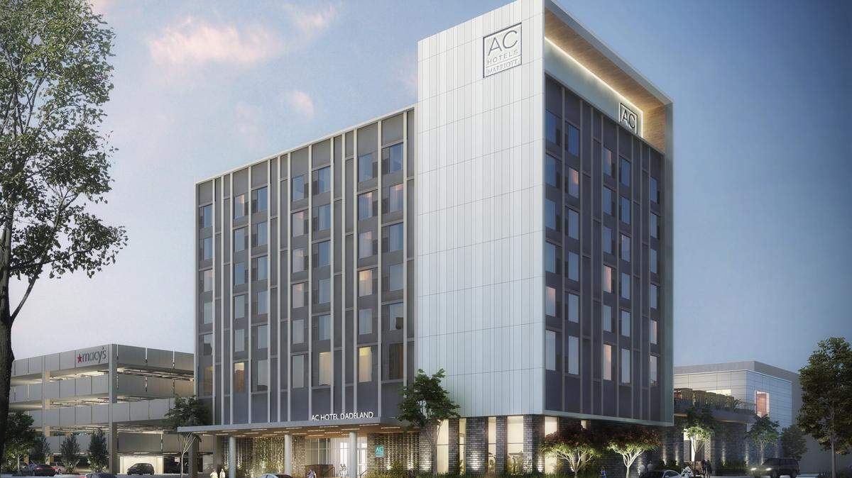 Architectural rendering of the seven-story, 177-room AC Hotel by Marriott coming to Dadeland Mall.