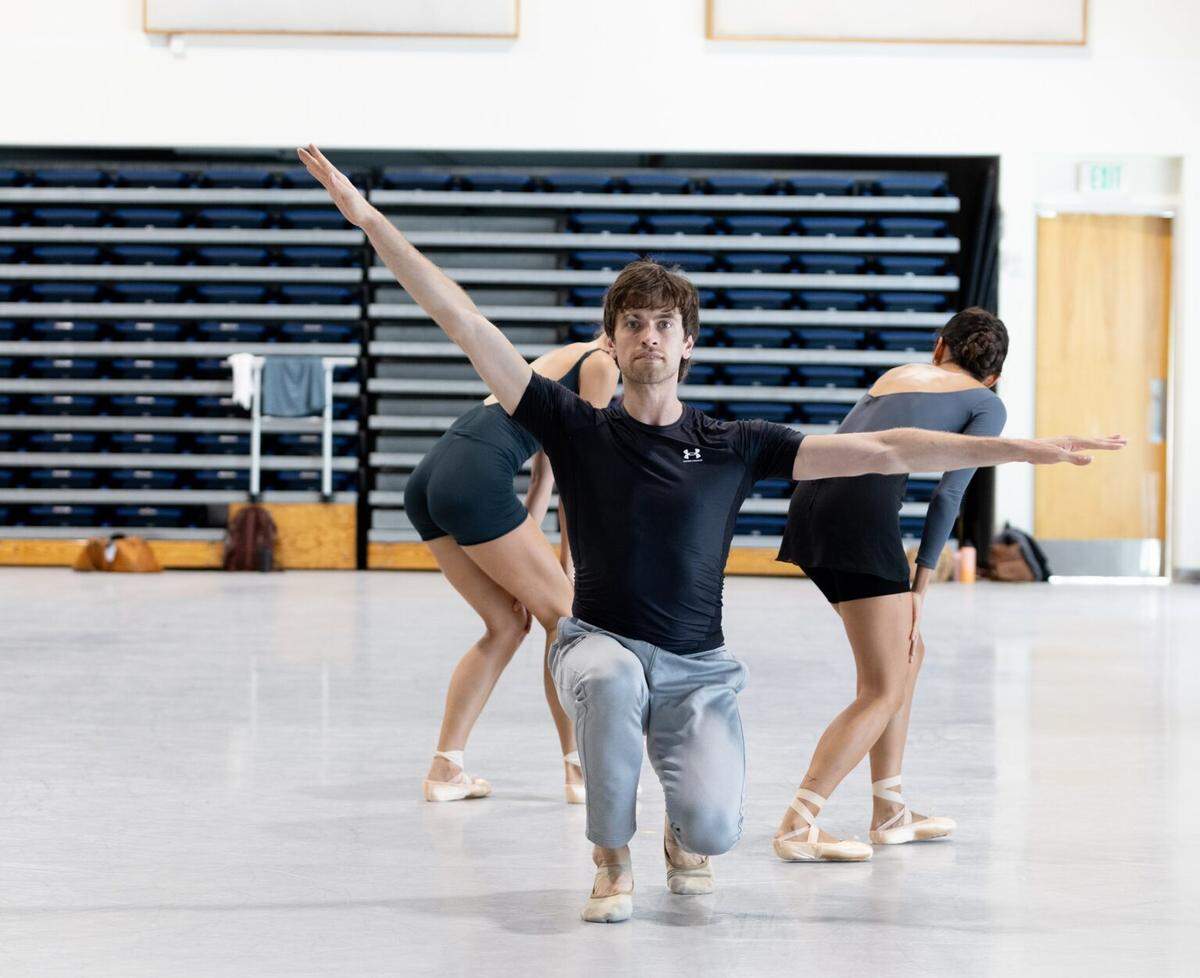 Miami City Ballet’s Steven Loch rehearses “Coincident Dances” by award-winning choreographer Pam Tanowitz for Miami City Ballet’s “Winter Mix” opening at the Arsht Center on Friday, Feb. 14.