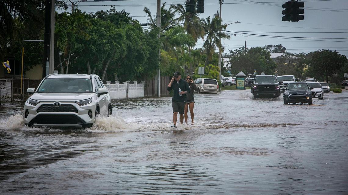 ‘Came through the floor.’ Seawater from Hurricane Ian pours into historic Key West area