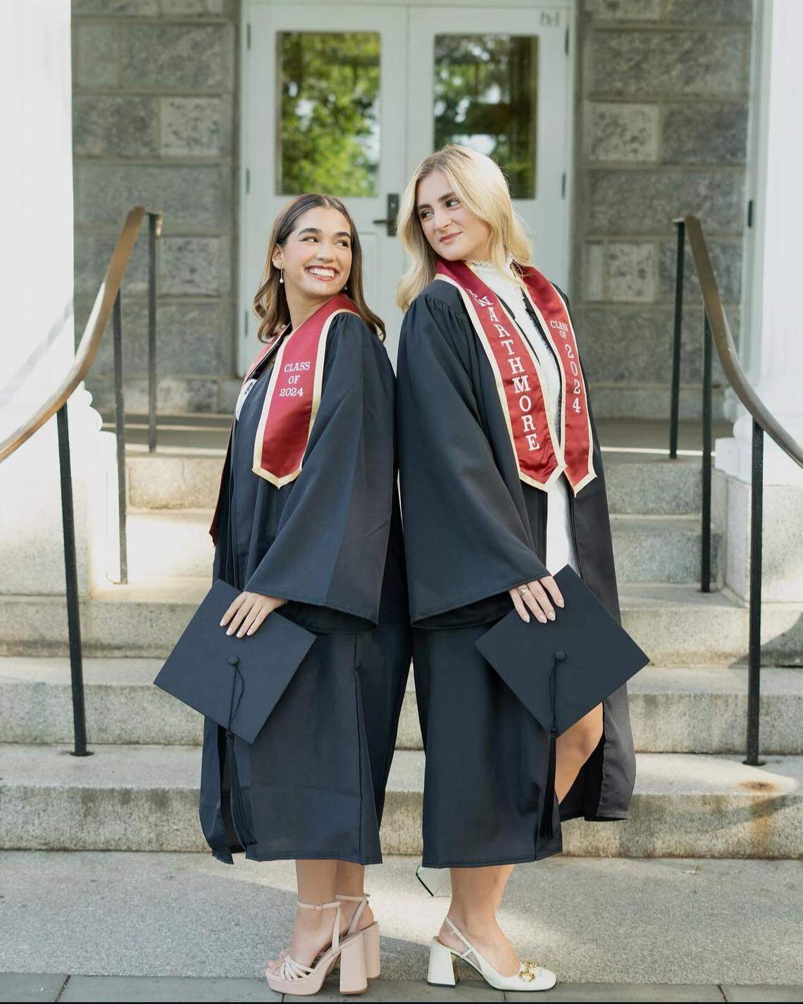 Best friends Alexia Couyutas Duarte and Charlotte Pasko on graduation day from Swarthmore College in Pennsylvania in May 2024.