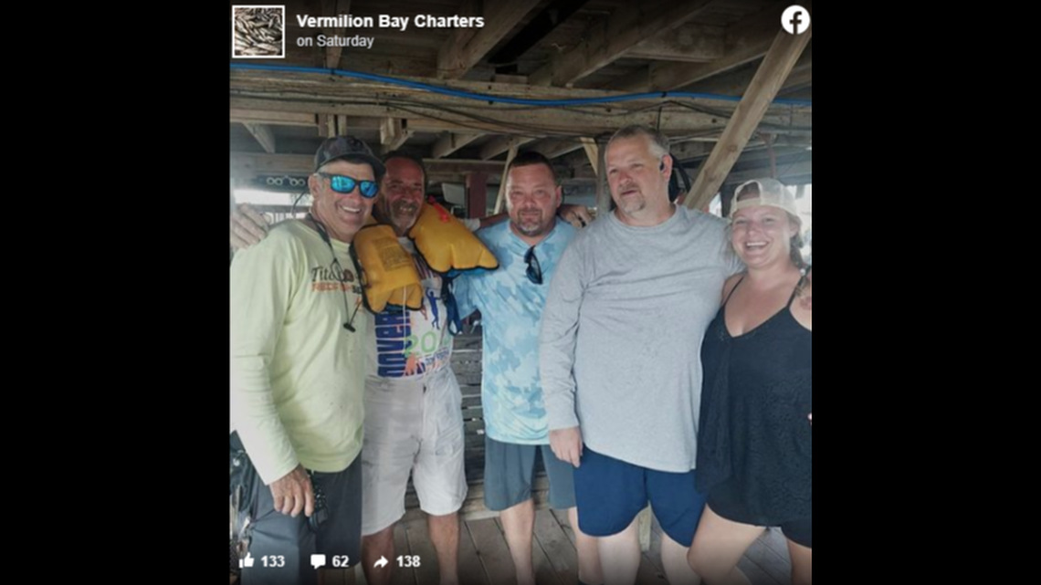 George Romero, wearing an inflatable life jacket, was rescued after spending 55 hours stranded in the Gulf of Mexico, his son said.