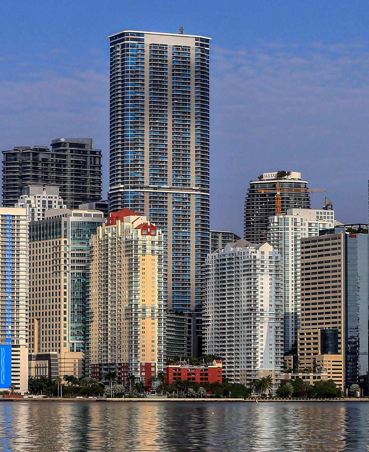 Here’s a view on Jan. 26, 2022 of the Panorama Tower (center), an 85-story skyscraper, located at 1100 Brickell Bay Drive in the Brickell district of Downtown Miami. It is the tallest building in Miami, and the tallest building in Florida.