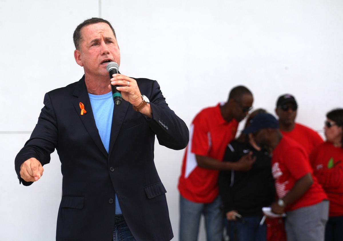 Gubernatorial candidate Philip Levine speaks at a rally in Miami Gardens along with other Democrats who are running in the U.S. Senate, gubernatorial  and attorney general races in Florida. Levine came in third place in Florida’s Democratic primary election on Tuesday, Aug. 28, 2018.