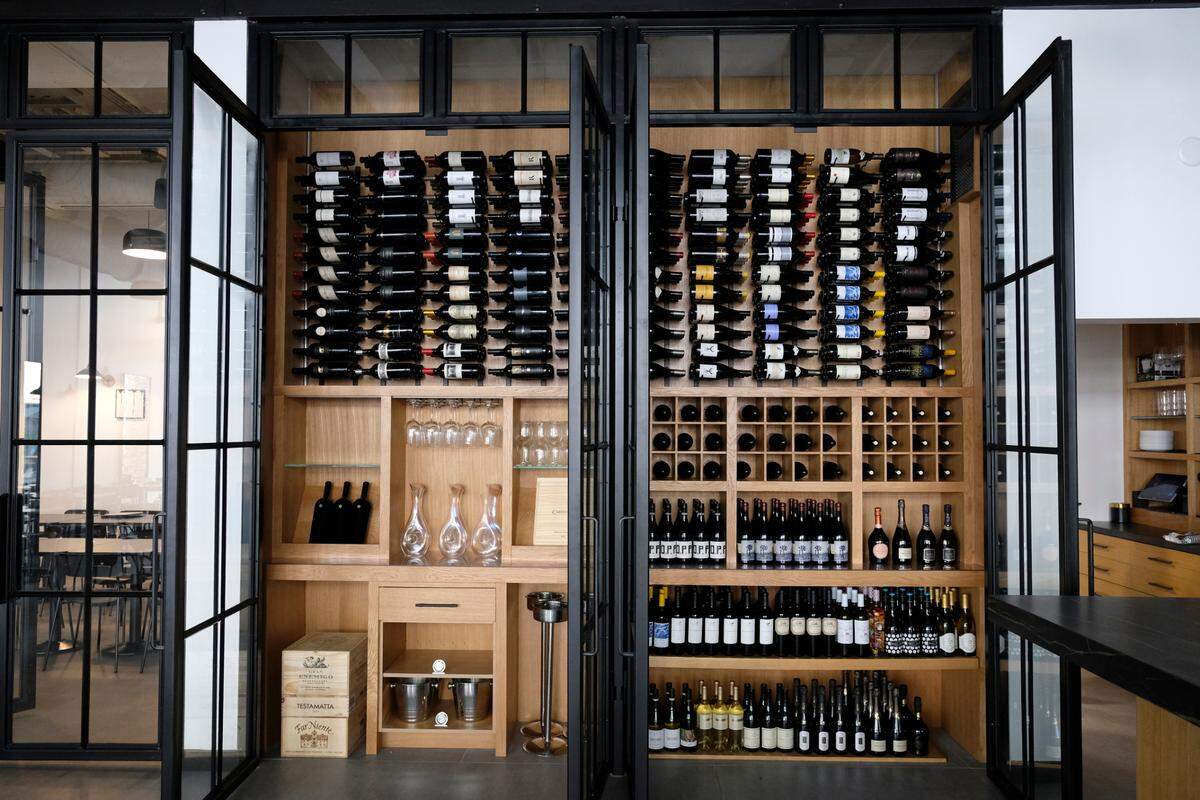 Wine storage at the new Eating House on Giralda Plaza.