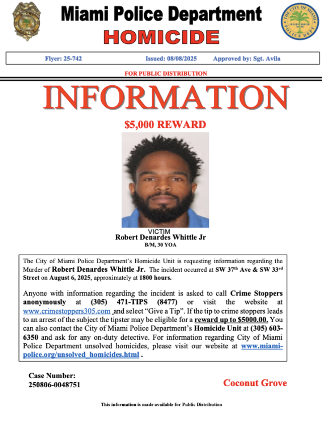 Miami police seek tips about Coconut Grove shooting that left a man ...