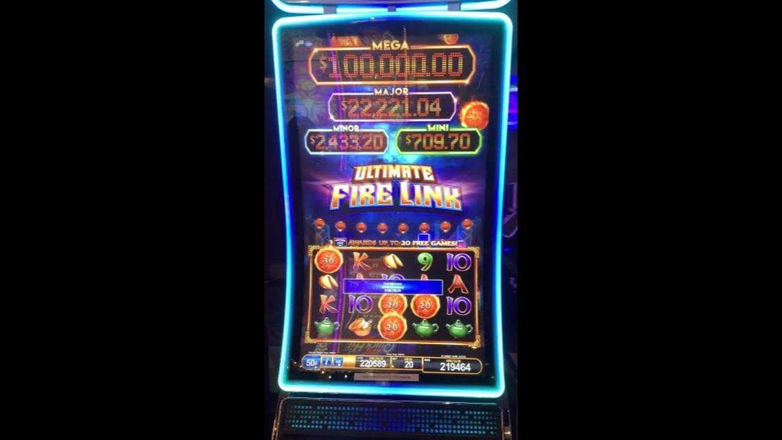 The Ultimate Fire Link slot machine at the Seminole Classic Casino.