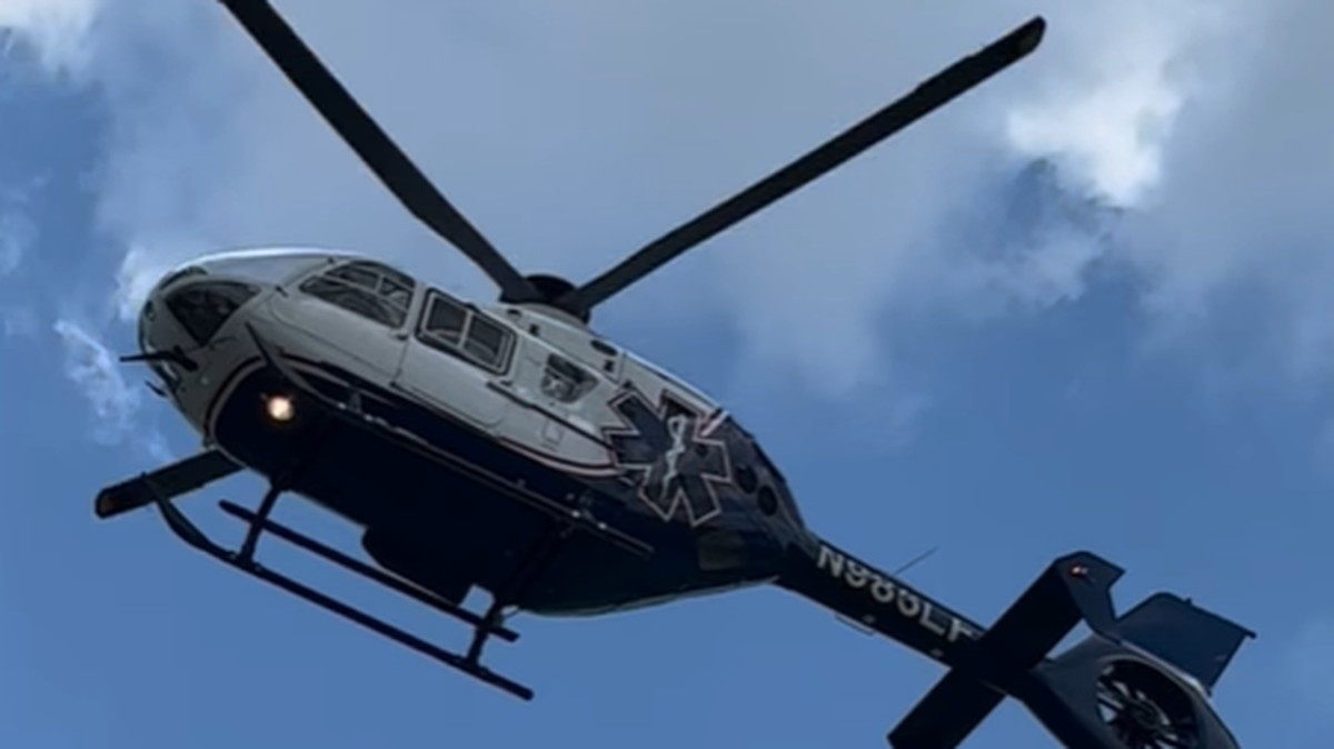 A child is flown to a hospital for treatment after being stabbed by a catfish, according to Florida officials.