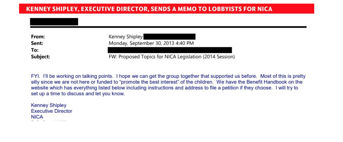 The NICA executive director’s email. 
