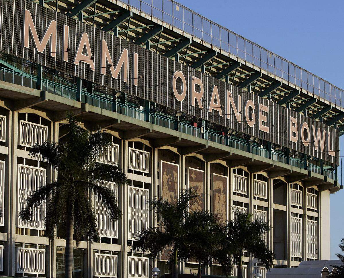 The Orange Bowl stadium in Miami, pictured in January 2007, was torn down in 2008.