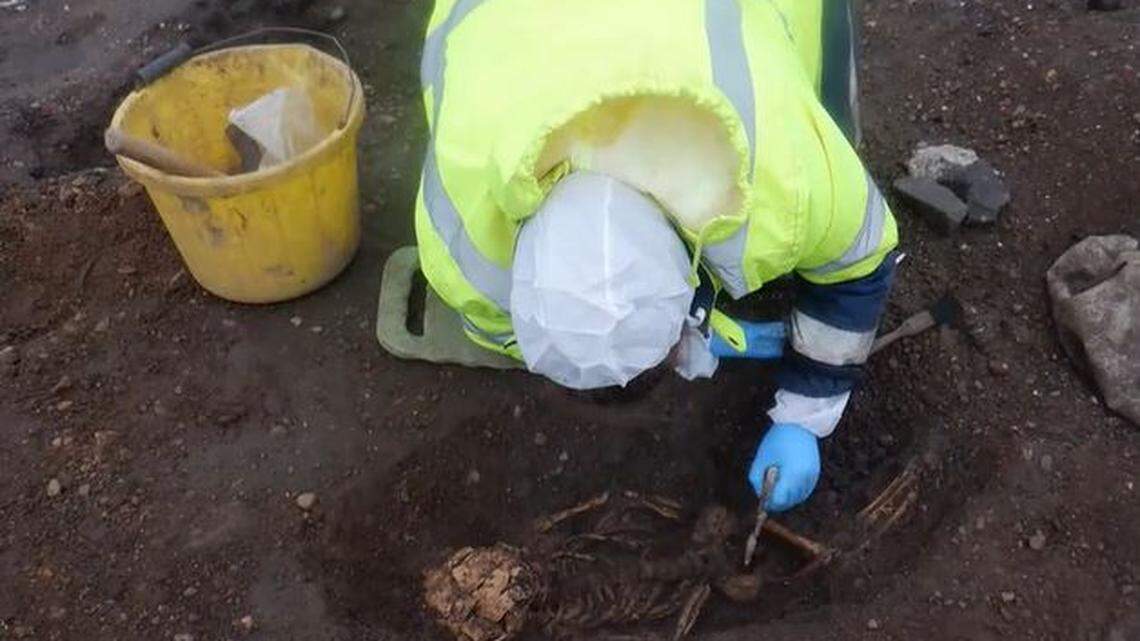 Archaeologists discovered 146 skeletons at the site of what was once a medieval church’s cemetery in Northern Ireland.