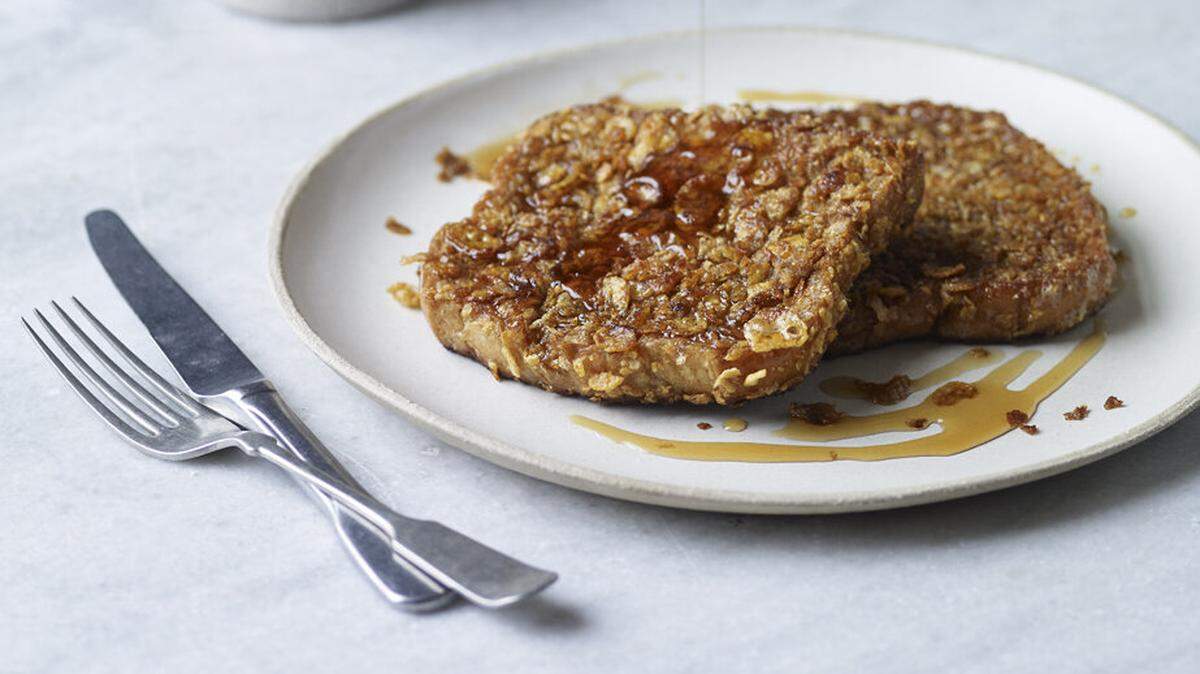 Coffee and cornflake French toast.