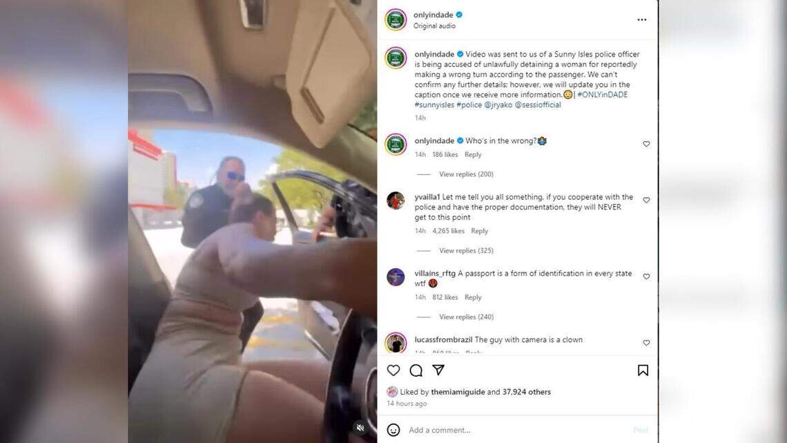Woman in viral video yanked from car by Sunny Isles cop charged for fake diplomatic tag
