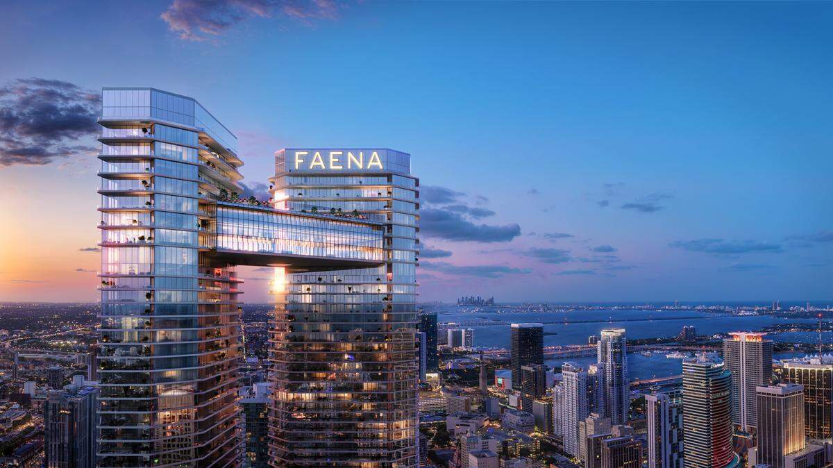 Rendering of exterior of planned Faena Residences.