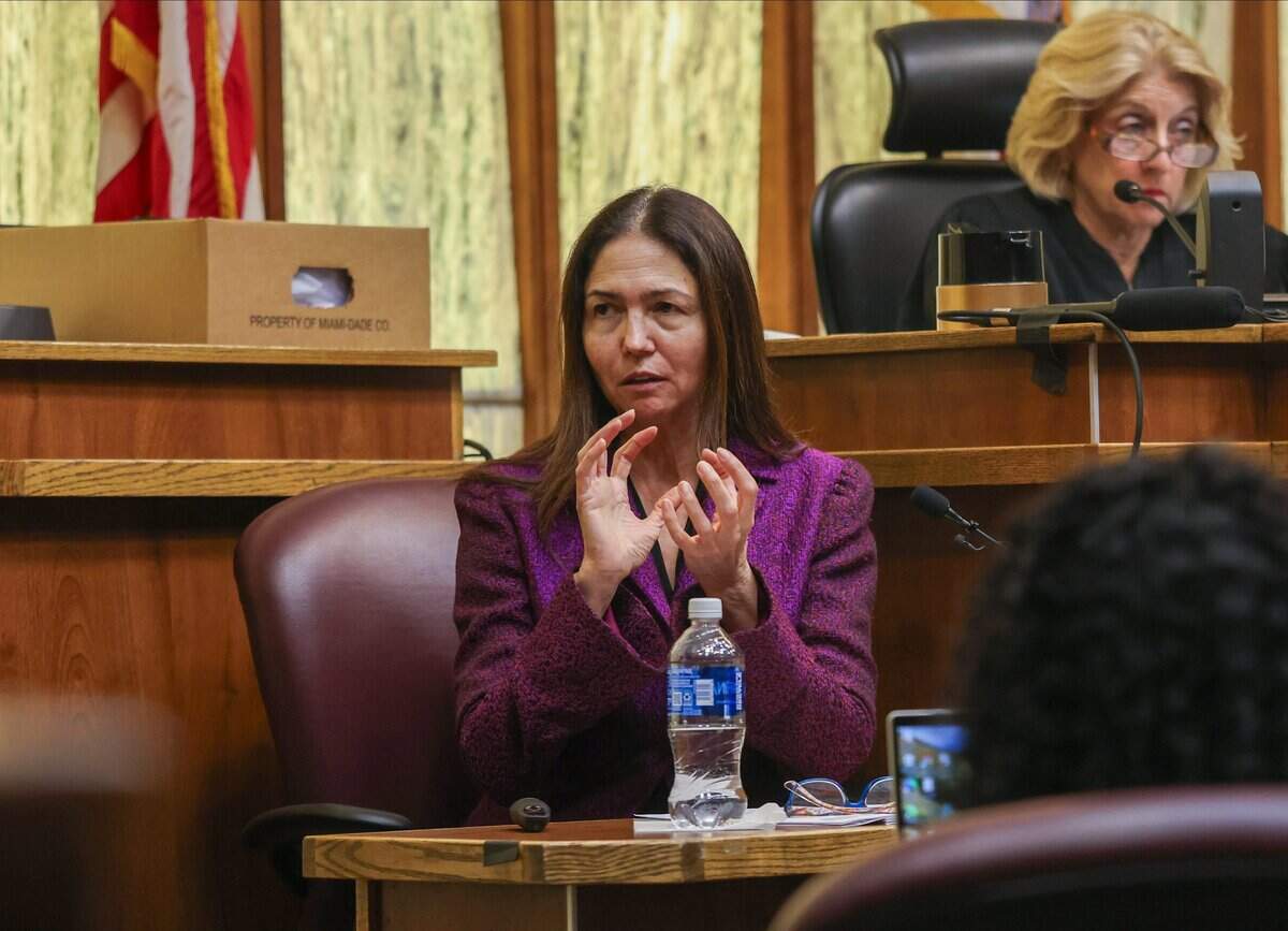 Dr. Diana Barratt, a Boca Raton neurologist, testifies for the defense in the trial of George Pino on Wednesday, June 17, 2026. Barratt said Pino sustained a traumatic brain injury, which may have led him to have false memories.Pino is charged in connection to the crash that killed 17-year-old Lucy Fernandez.