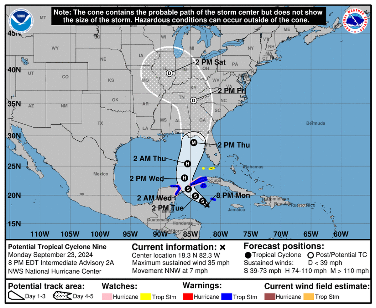 Florida’s Big Bend area could see a landfalling Category 3 Hurricane Helene on Thursday.