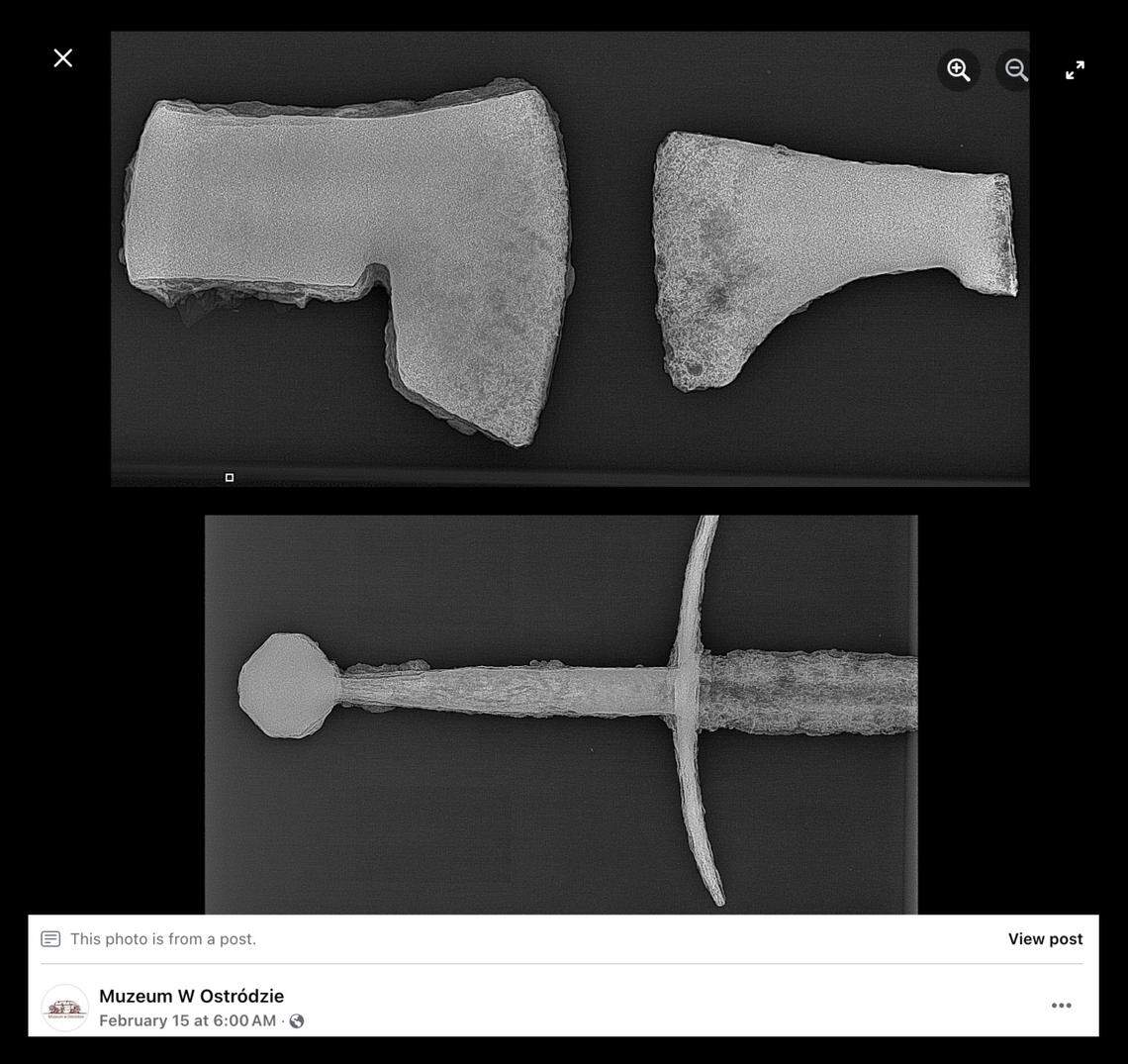 The weapons may have spent some time in the river, aiding in their preservation, officials said.