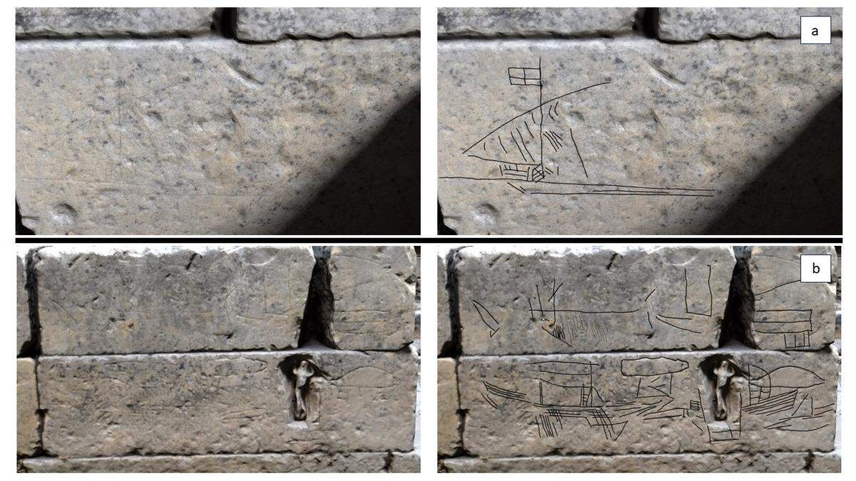 Images of boats and a humanoid carving were also found on the prison walls, researchers said.