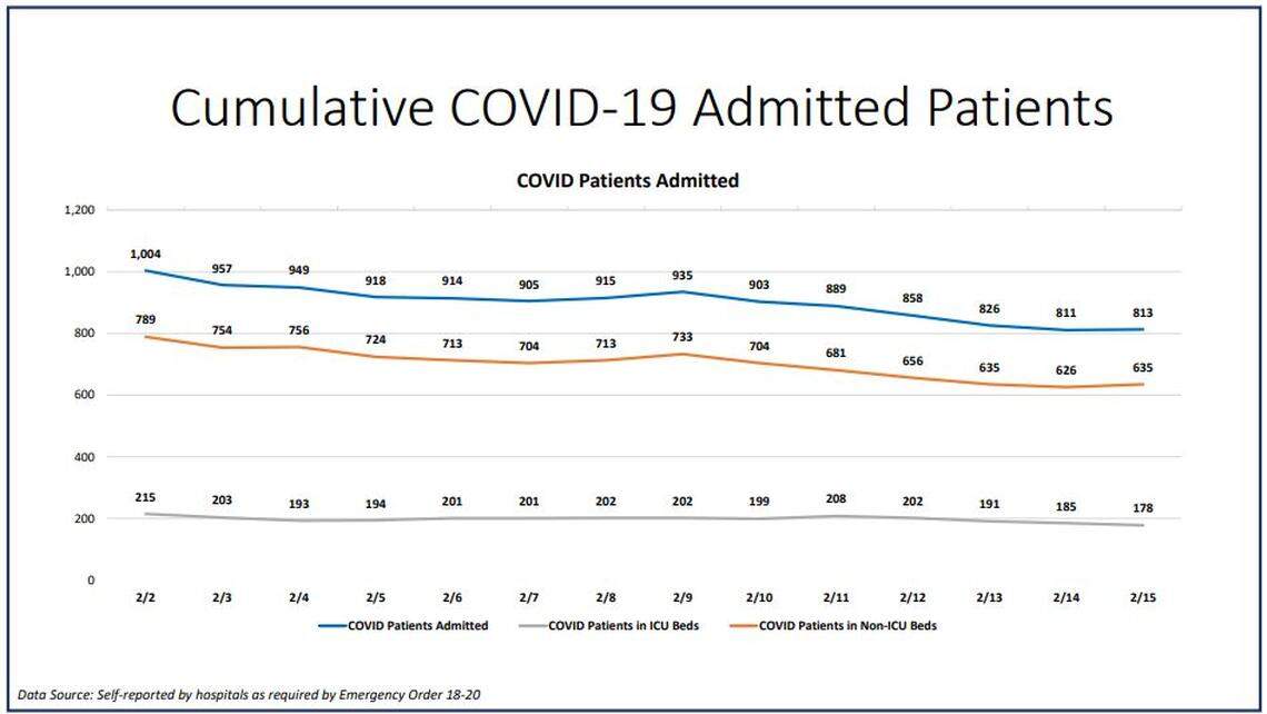 The current hospitalization chart for Miami-Dade County