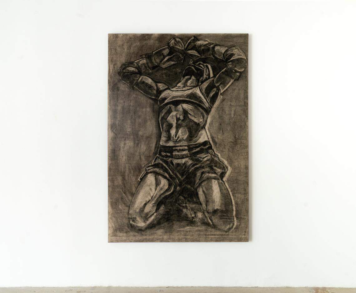 “Jessica” by artist Rocco Ritchie on display at his show “Pack a Punch” in Miami’s Design District.