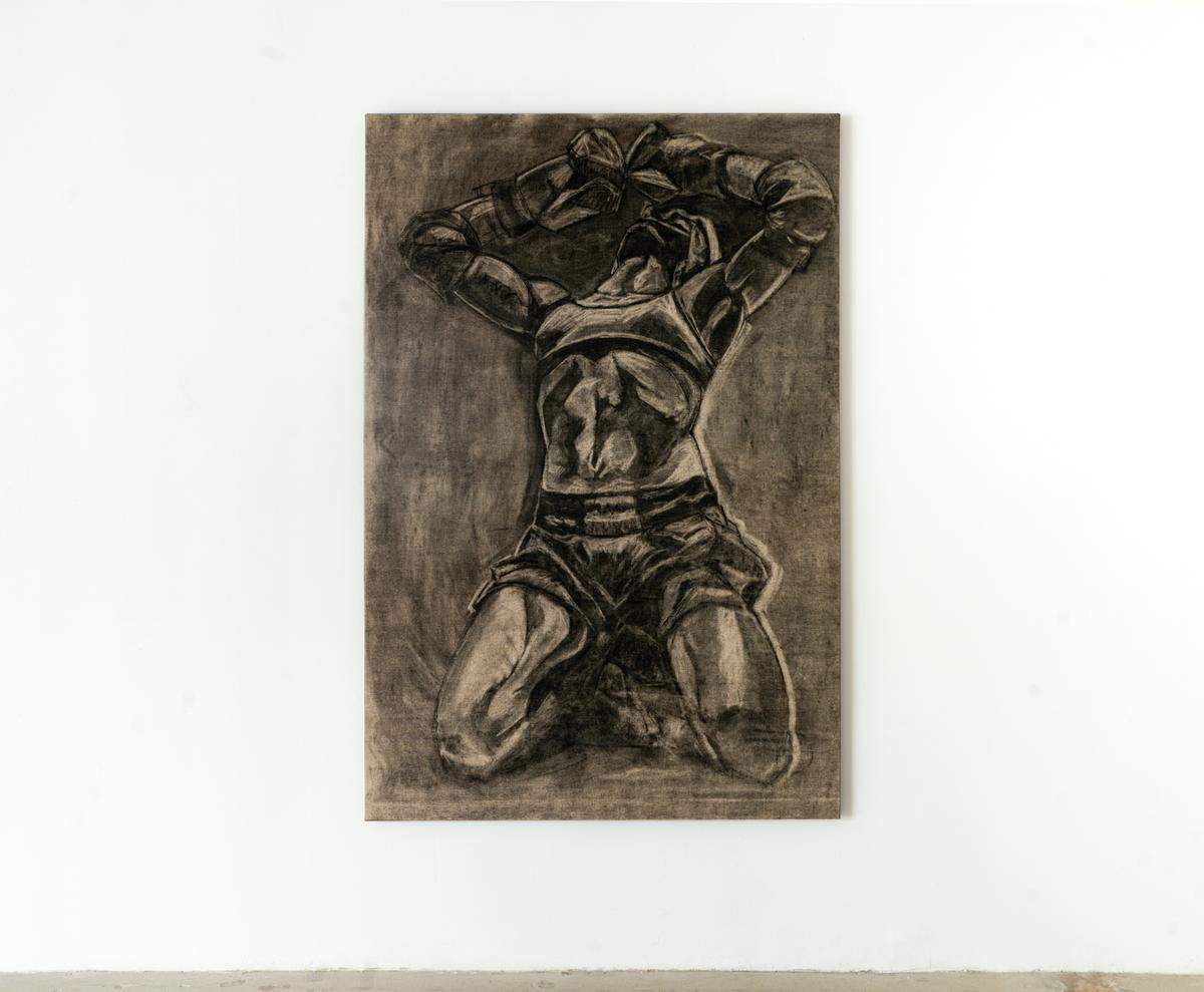“Jessica” by artist Rocco Ritchie on display at his show “Pack a Punch” in Miami’s Design District.