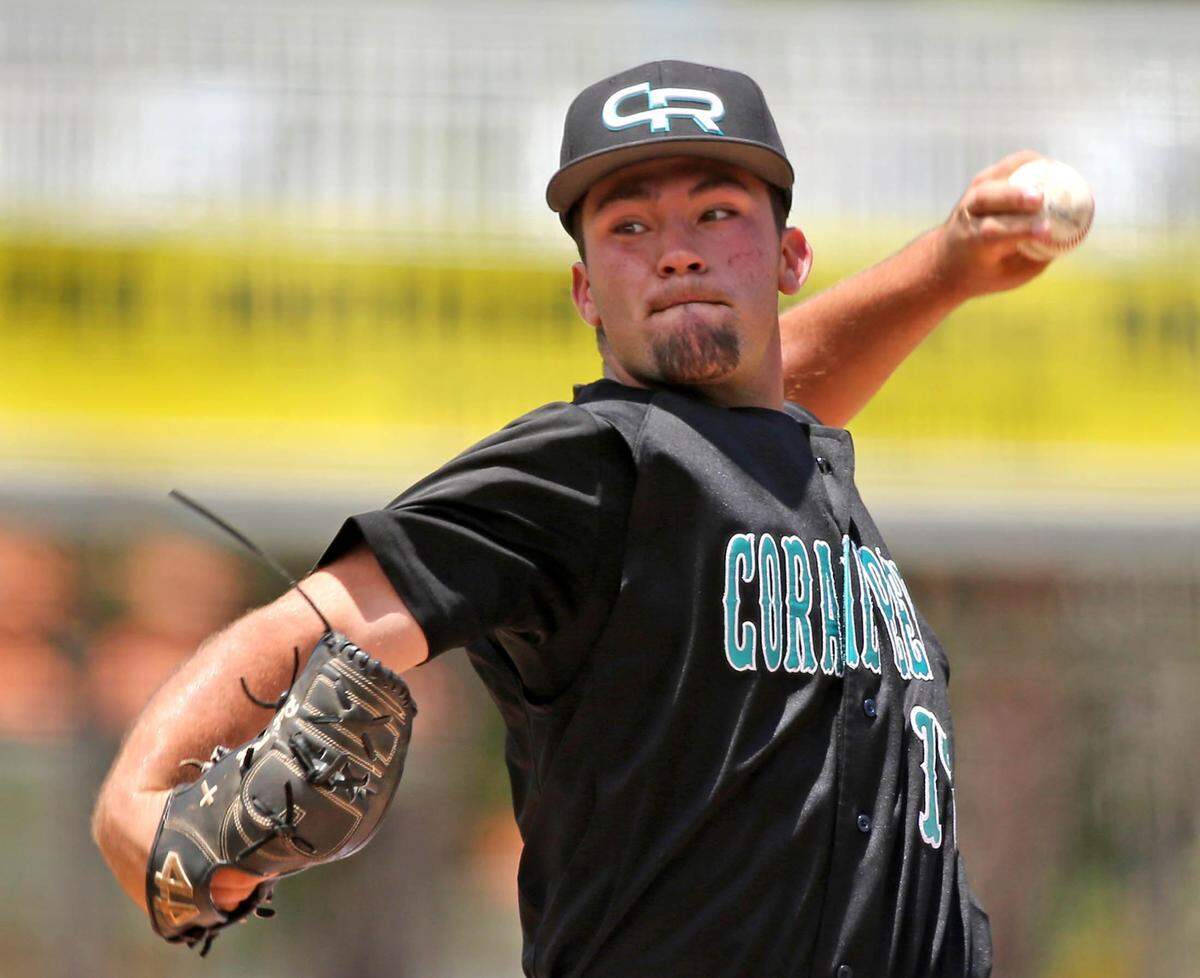 Coral Reef HS pitcher Patrick Roth as they play Timber Creek HS in the FHSAA Semi-Final Class 9A Division at CenturyLink Sports Complex - Hammond Stadium in Fort Myers, Florida, Thursday, May, 30, 2019. Coral Reef won 7-4.