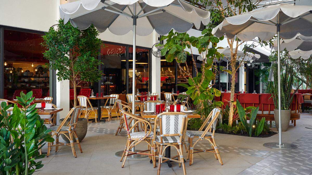 The courtyard at Michael’s Genuine Food & Drink in Miami’s Design District.