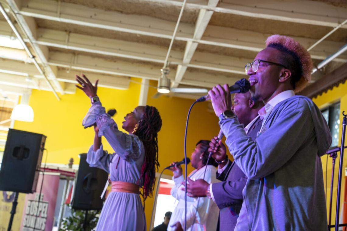 A choir performs at the Little Haiti Cultural Complex in 2023 during Free Gospel Sundays. Choirs will be doing pop up performances like this one for Gospel Fest Miami.