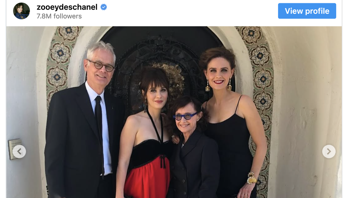 Zooey Deschanel reveals her childhood home burned down in wildfires.